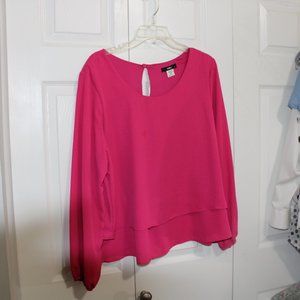 ING Pink Sweater Blouse Women's Plus 1X